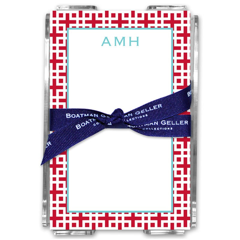 boatman geller lattice cherry note sheets in acrylic