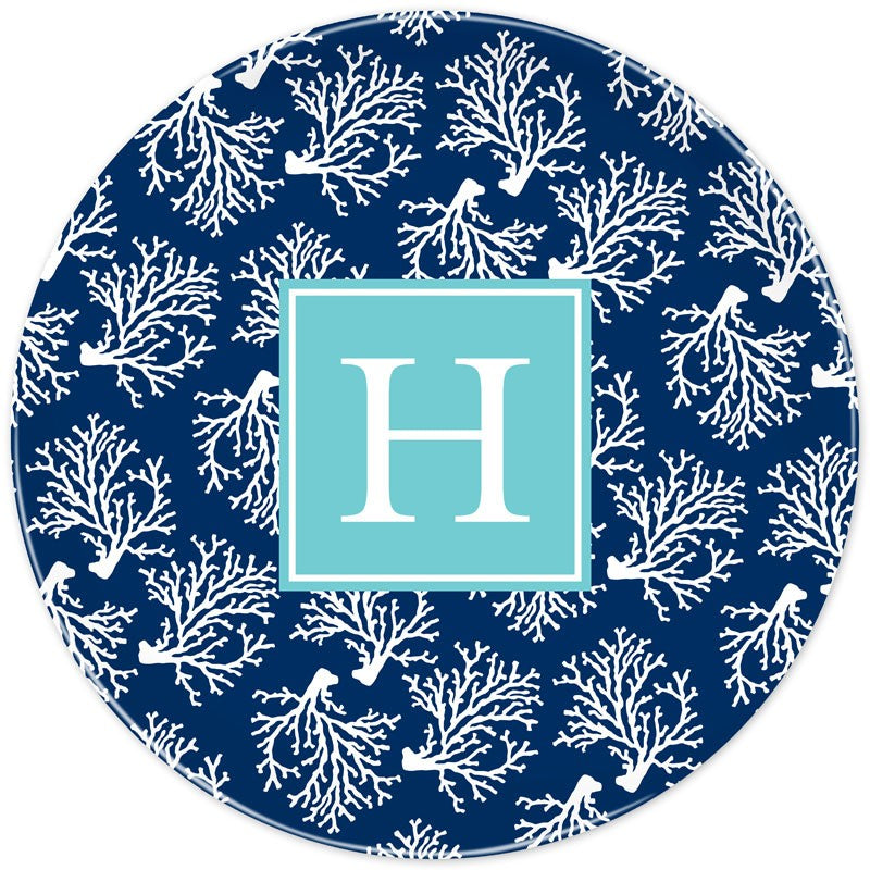 boatman geller coral repeat navy plate