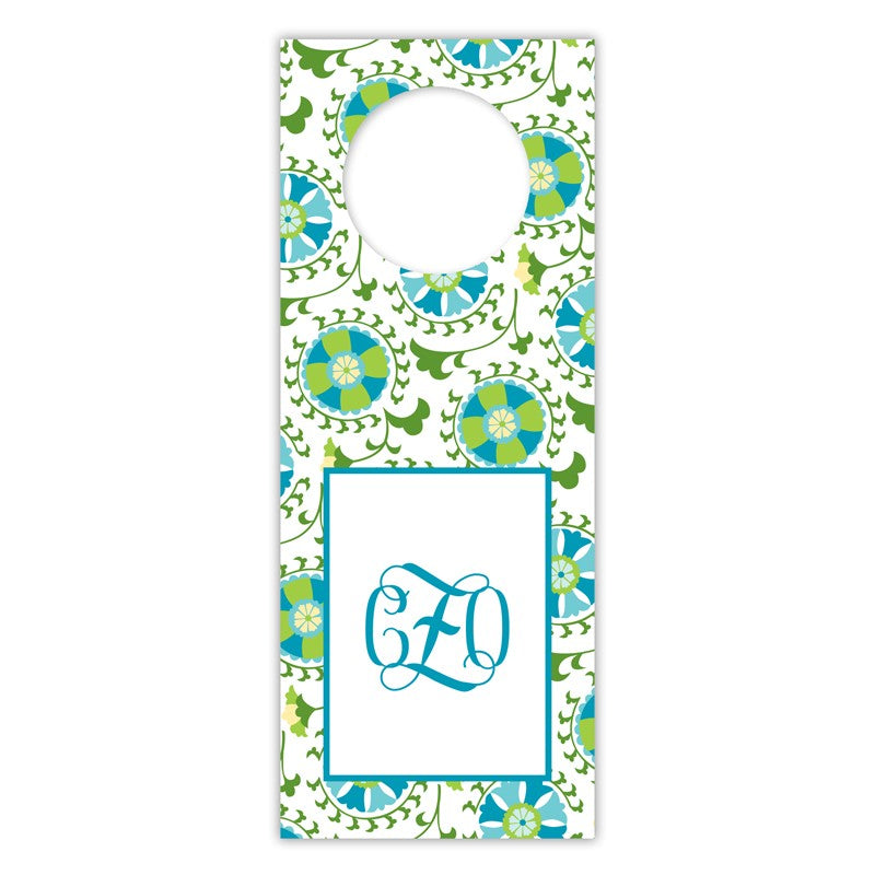 boatman geller suzani teal wine tags