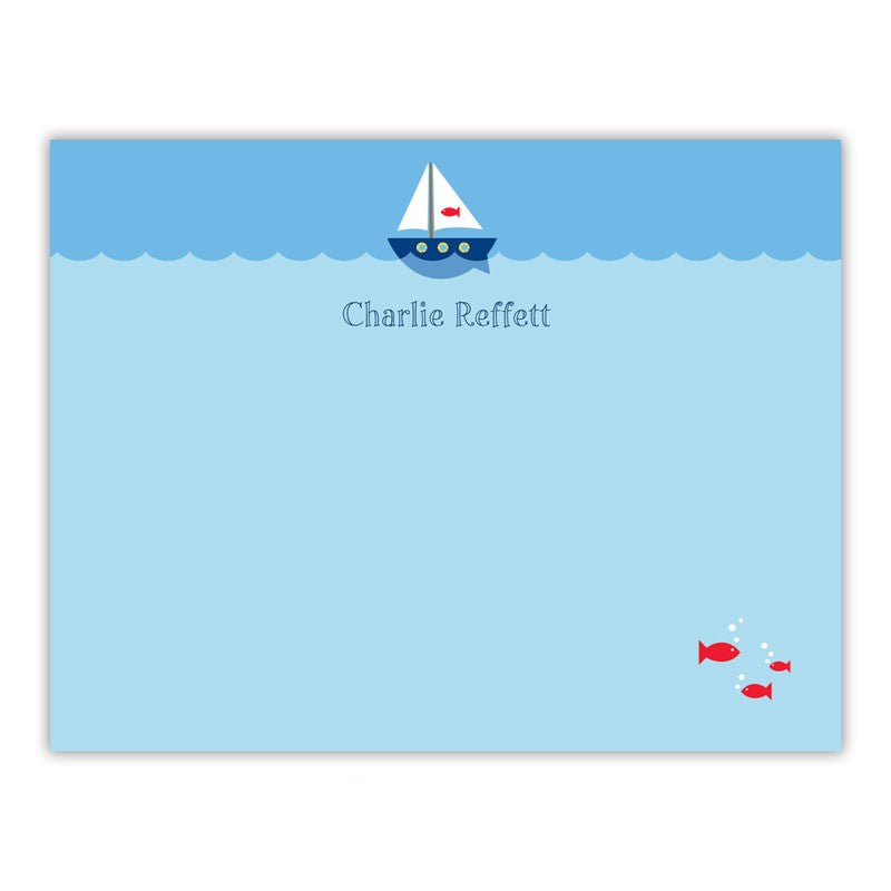 boatman geller sailboat small flat notecard