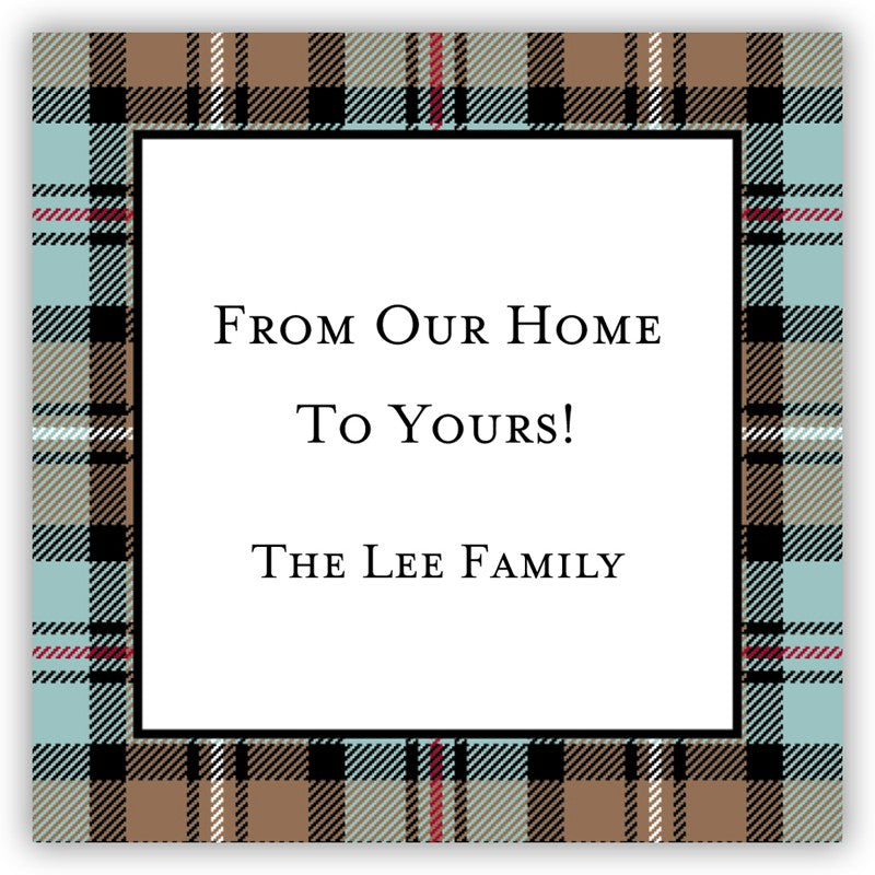 boatman geller kelso plaid mocha square sticker