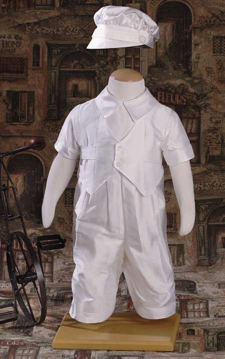boys christening coverall with vest