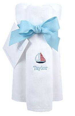 personalized burp cloths - little sailor
