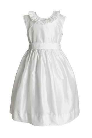 silk heart back ruffled dress
