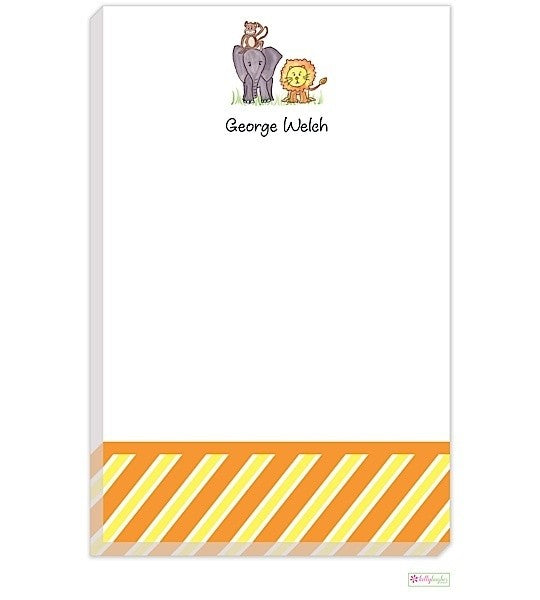 personalized - zoo friends notepad