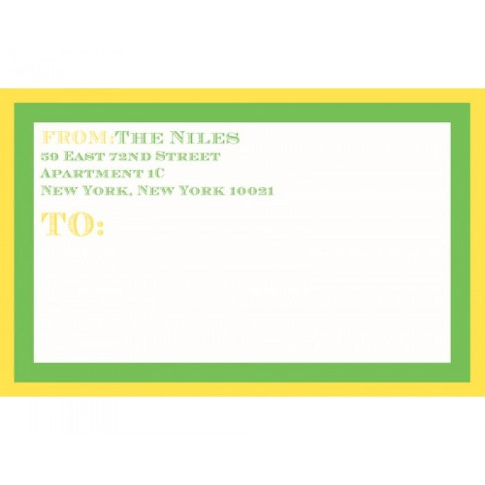 yellow green mailing stickers