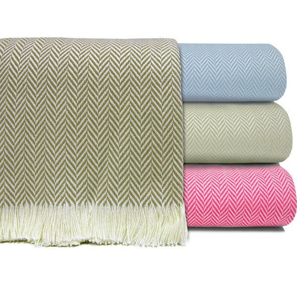 unbrushed herringbone throw