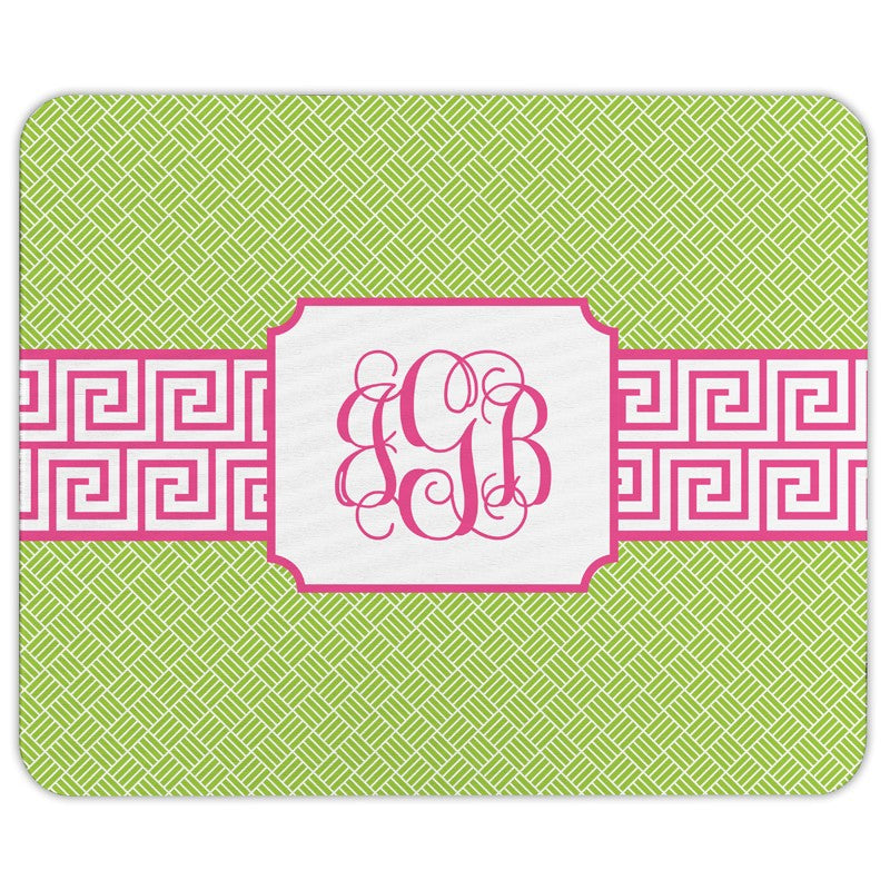 boatman geller greek key band pink mouse pad