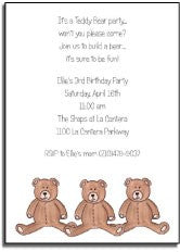 personalized invitations  teddy bear party