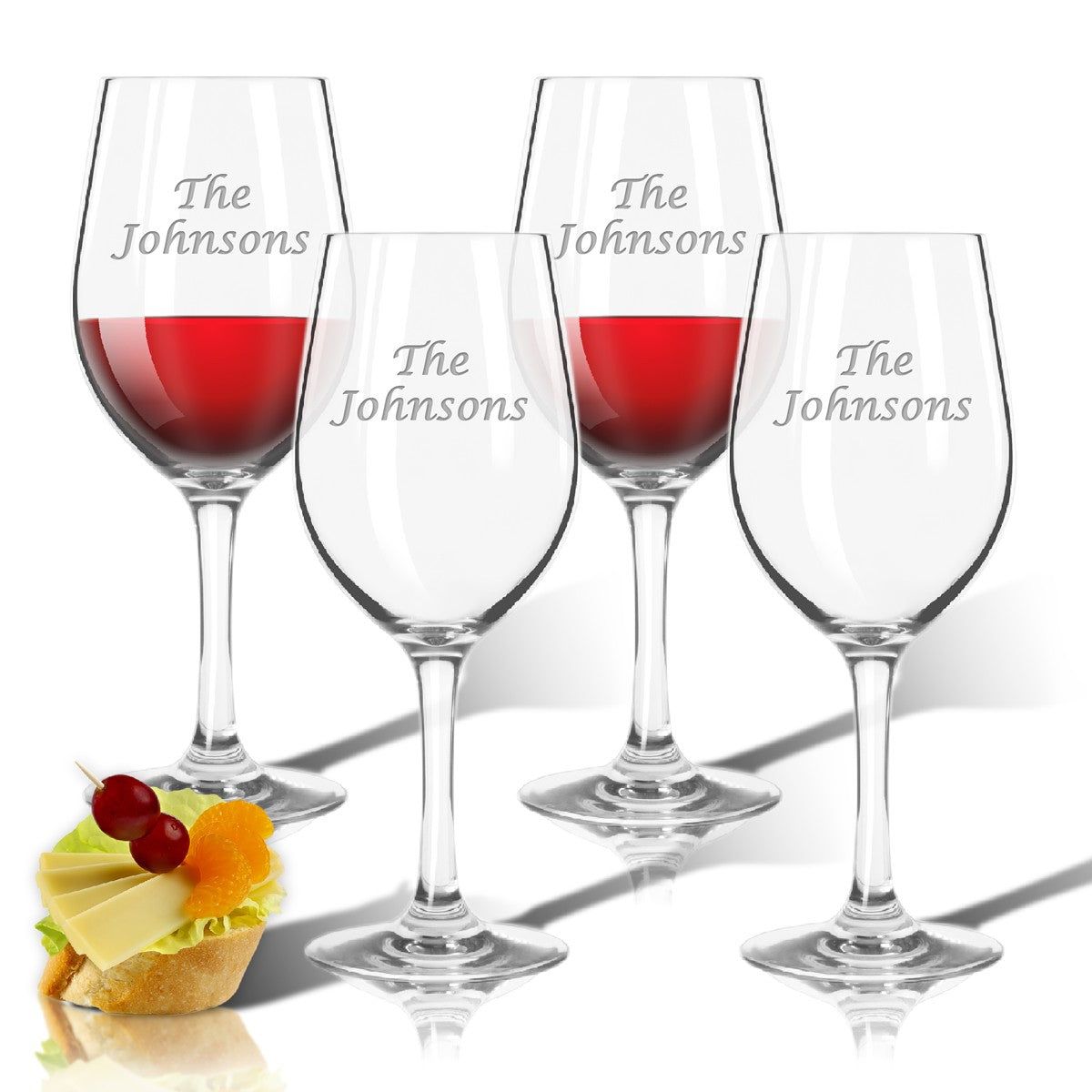 Monogrammed Wine Stem Glasses - Set of 4 (Unbreakable)