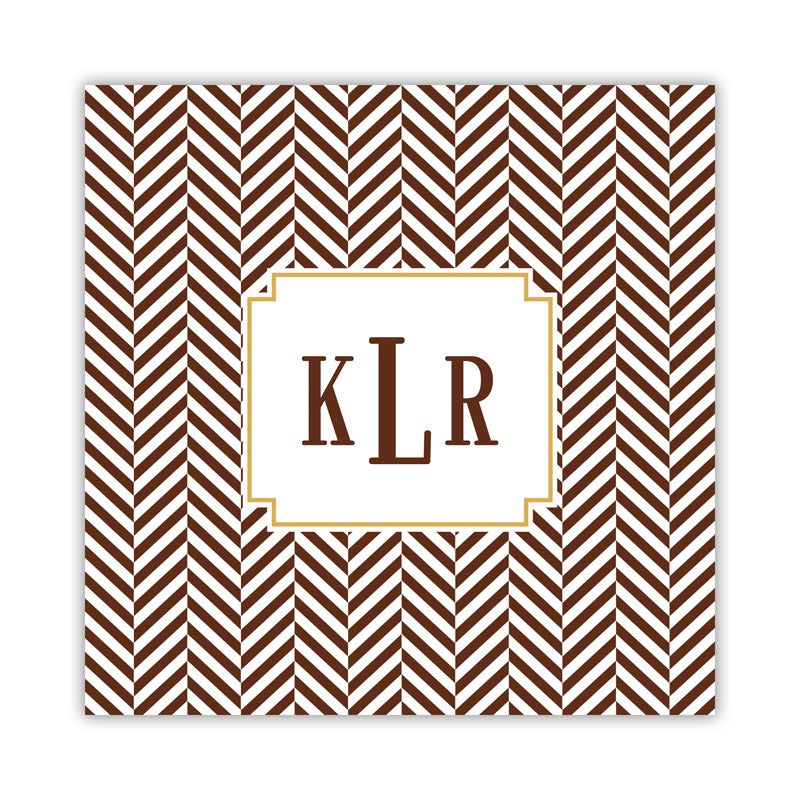herringbone chocolate square paper coaster set of 50