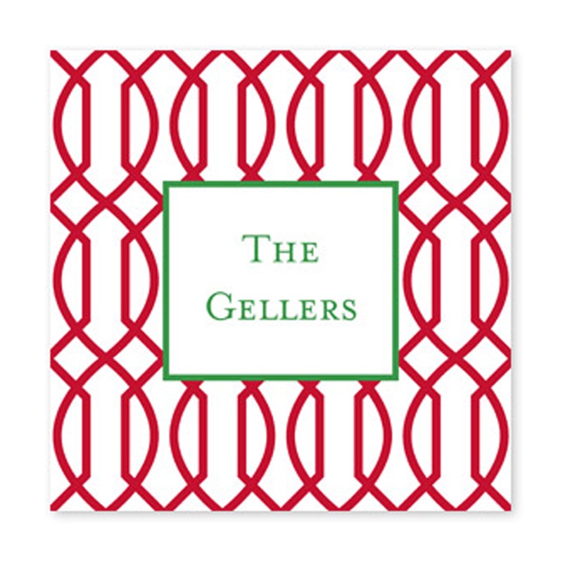 trellis reverse cherry square paper coaster set of 50