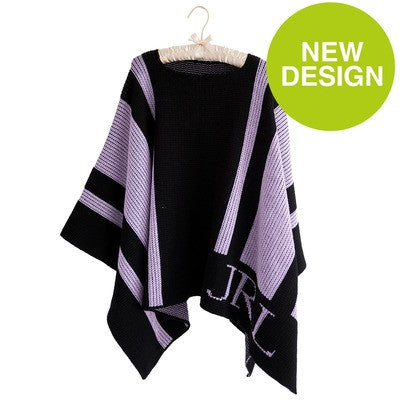 personalized striped blanket poncho