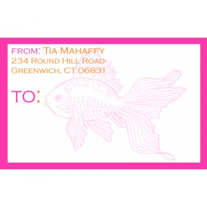 goldfish pink mailing stickers