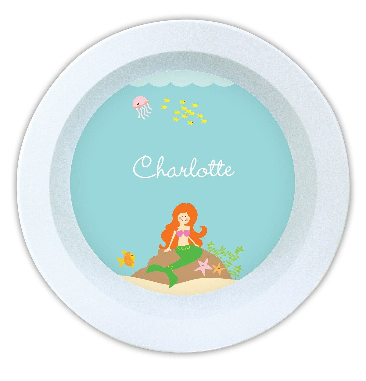 boatman geller mermaid melamine bowl