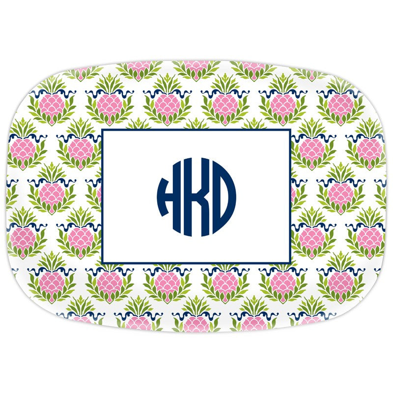 boatman geller pineapple repeat pink platter