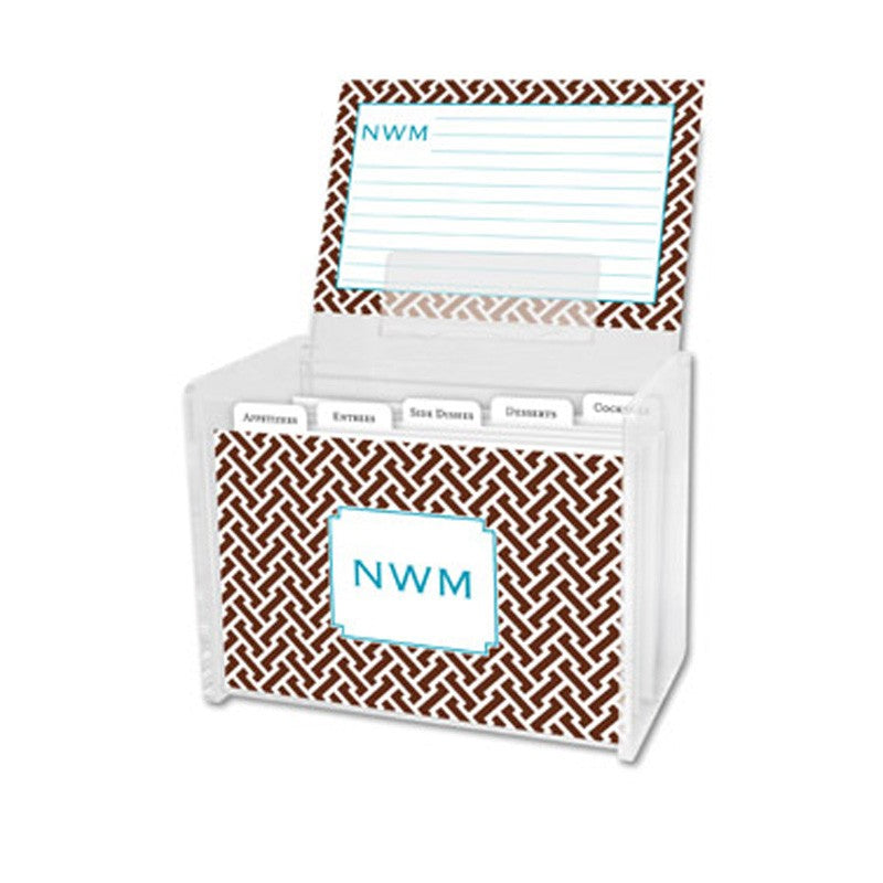 boatman geller greek key navy recipe box