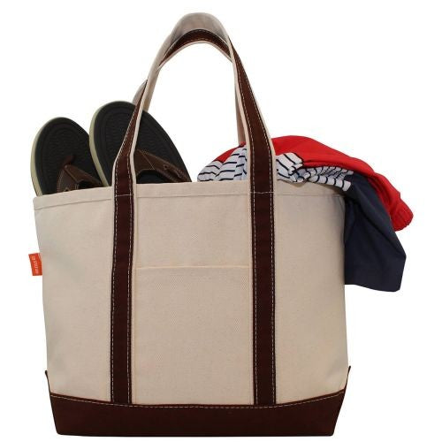 boat tote bag - brown