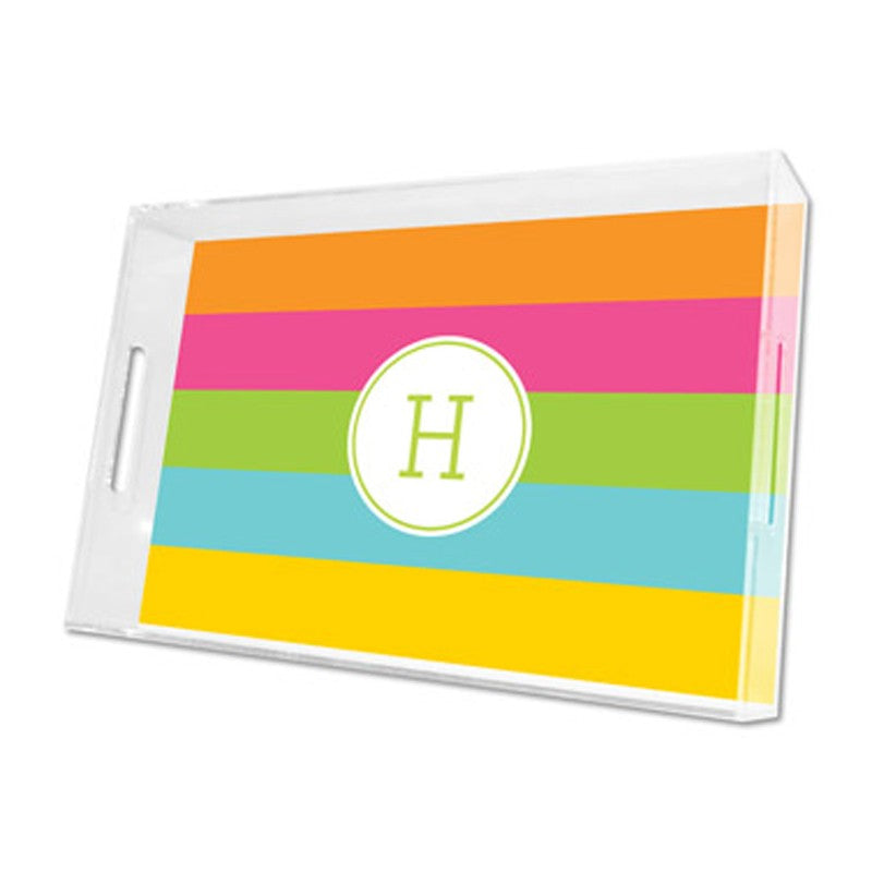 bold stripe lucite tray - large