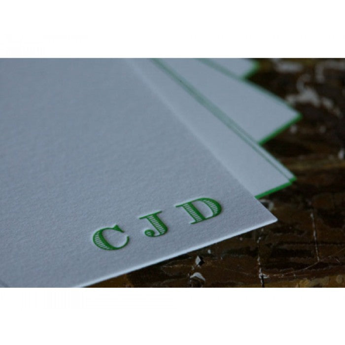corner monogram note cards