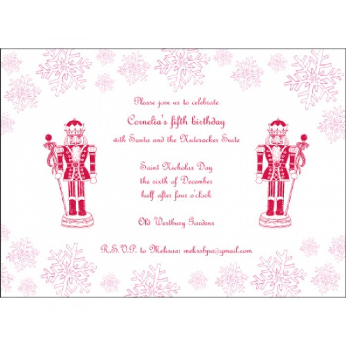 kid's parties invitations - nutcracker