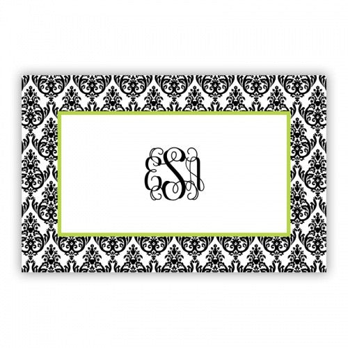 Madison Damask White And Black Placemat
