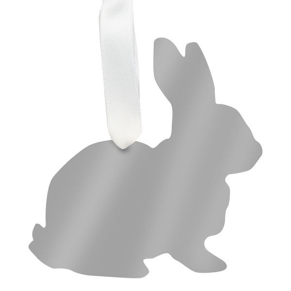 moon and lola rabbit christmas ornament - silver