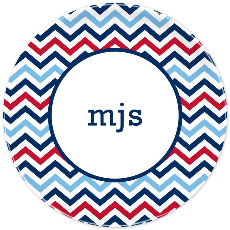 boatman geller chevron blue & red plate