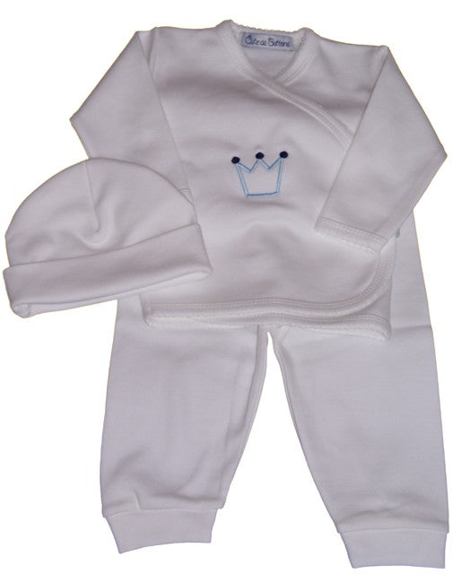 3 piece take me home layette set-crown