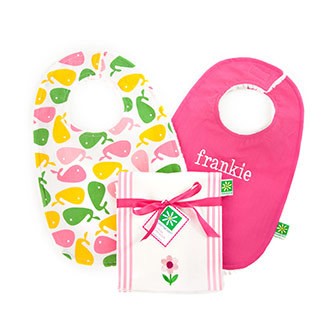personalized islesboro island bib gift set