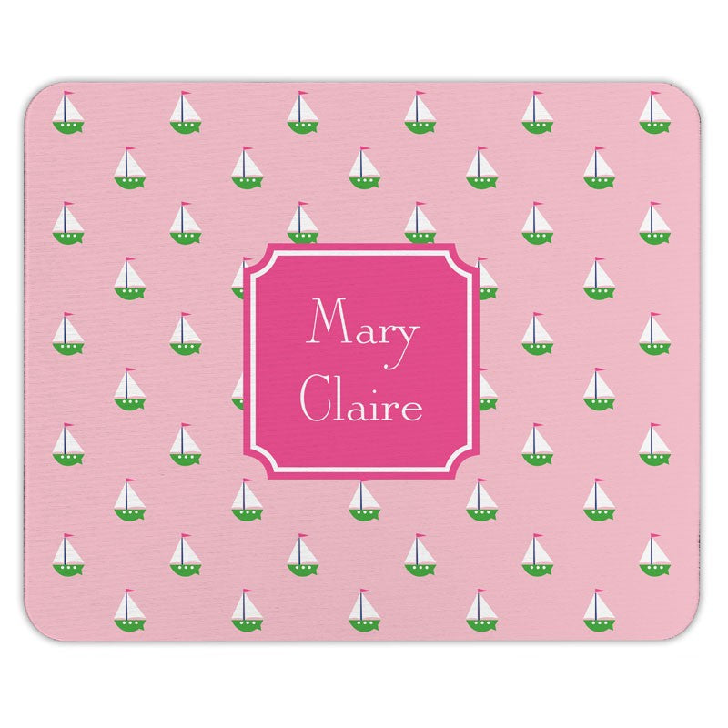 boatman geller little sailboat pink mouse pad