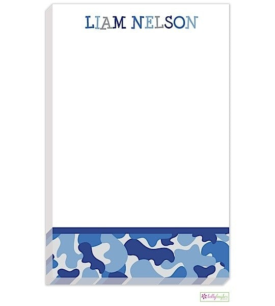 personalized - blue camo notepad