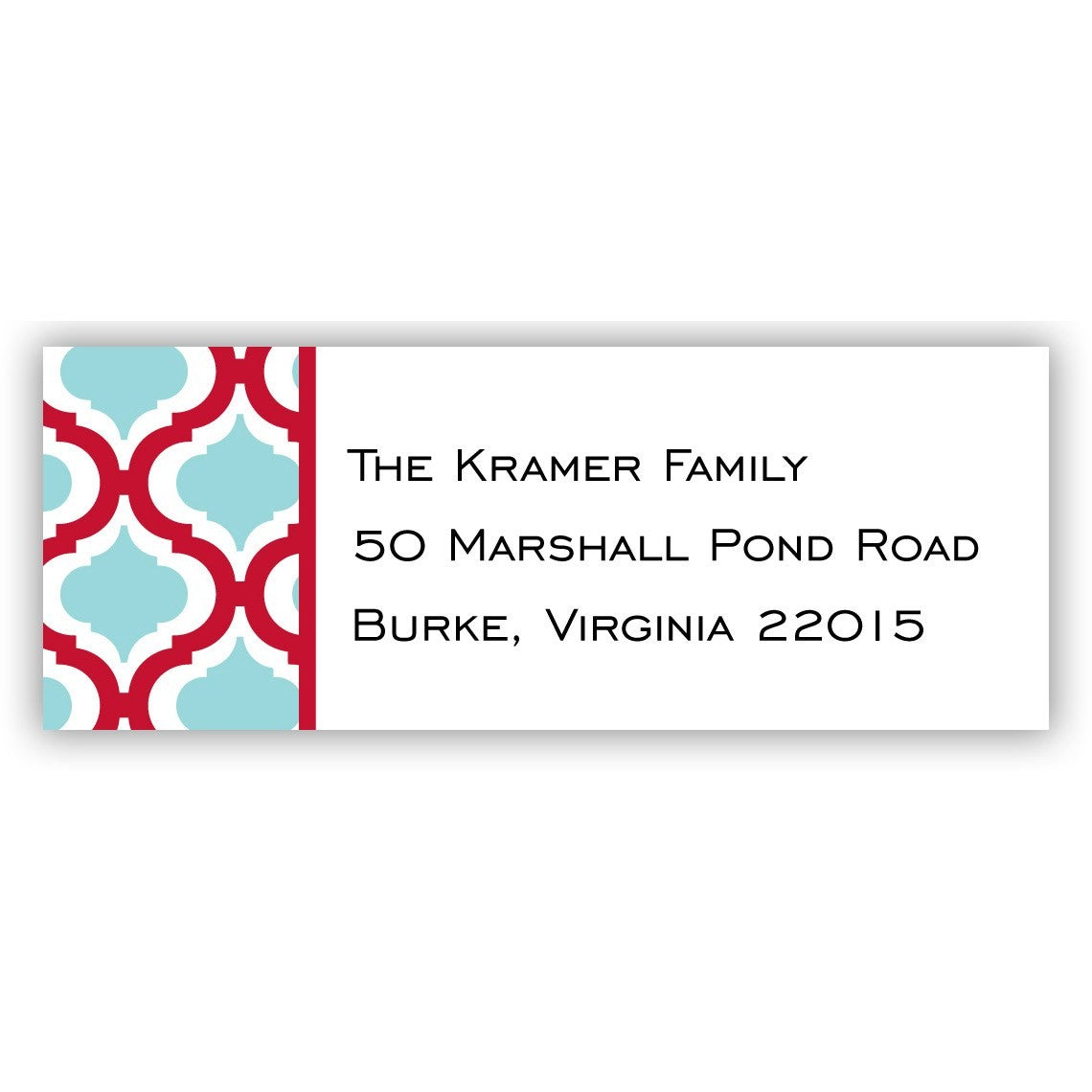 boatman geller kate red & teal address labels