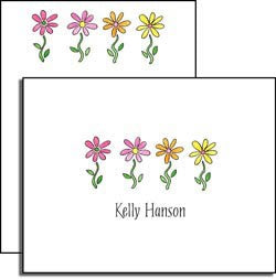 personalized everyday notes - row of daisies