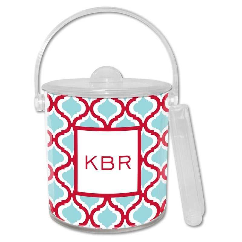 boatman geller kate red & teal ice bucket