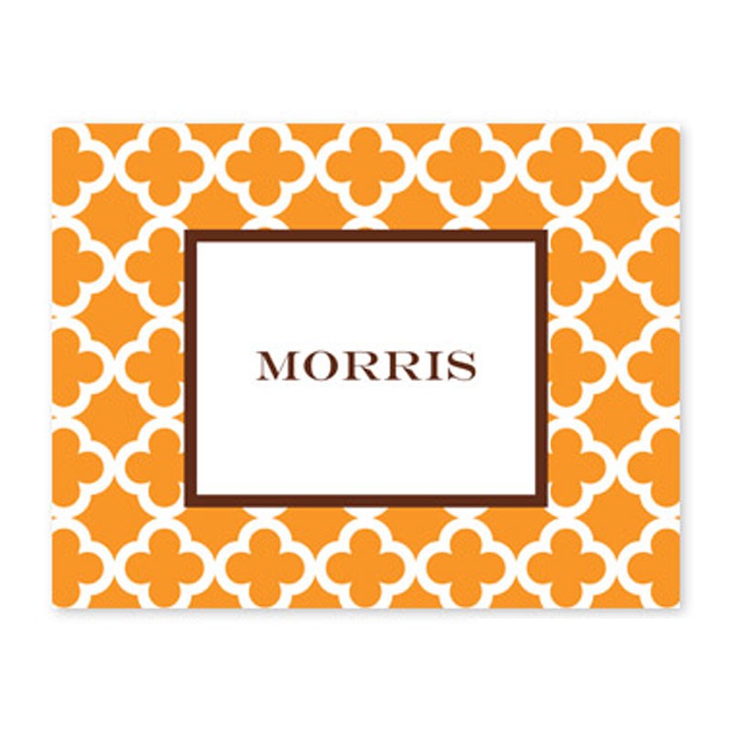 boatman geller bristol tile tangerine foldover note cards