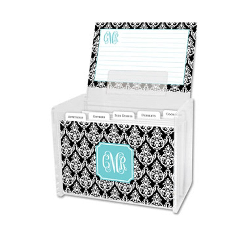 boatman geller madison damask black recipe box
