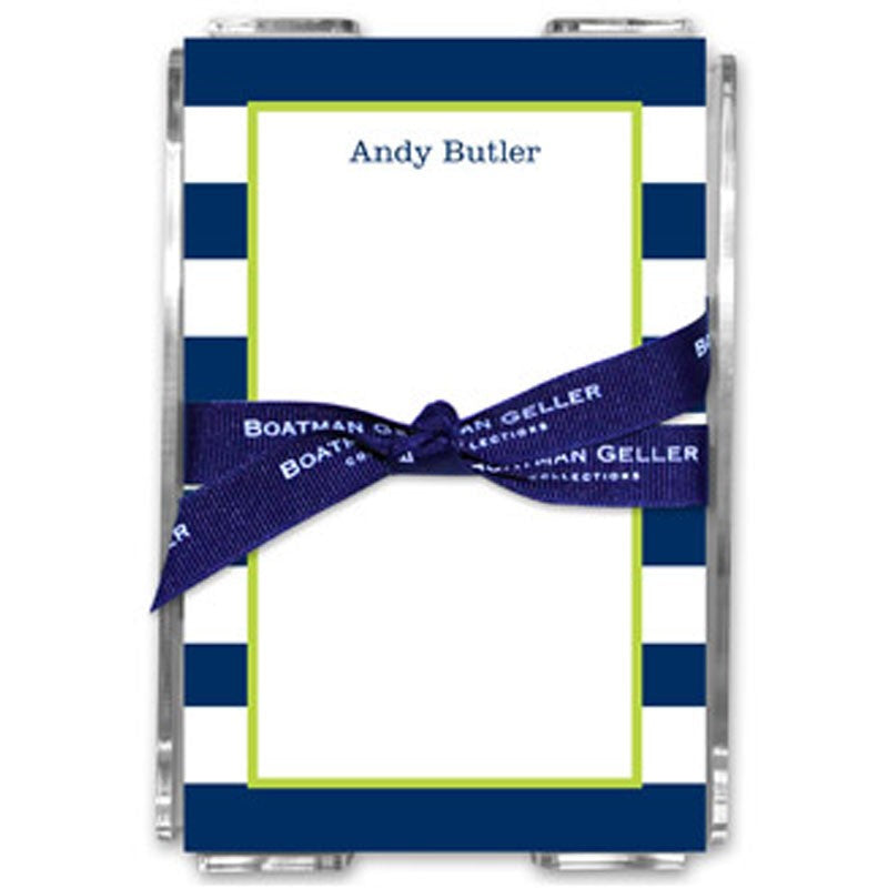 boatman geller awning stripe navy note sheets in acrylic note sheets