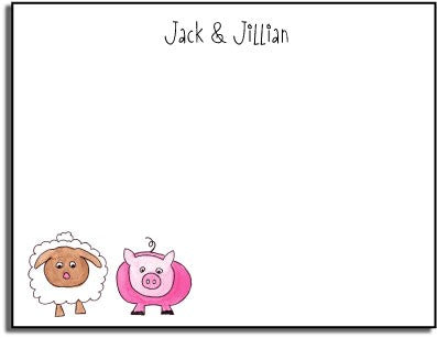 personalized kids notes  farm friends