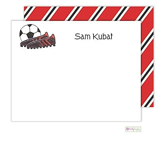 personalized - soccer stud flat notes