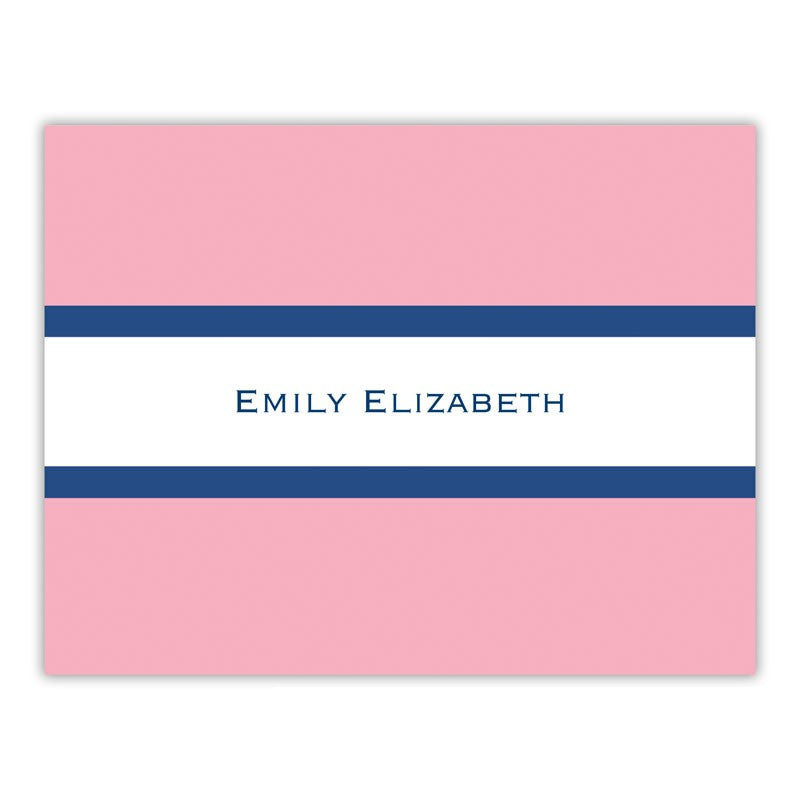boatman geller stripe light pink & navy foldover note