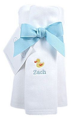 personalized burp cloth set - duck