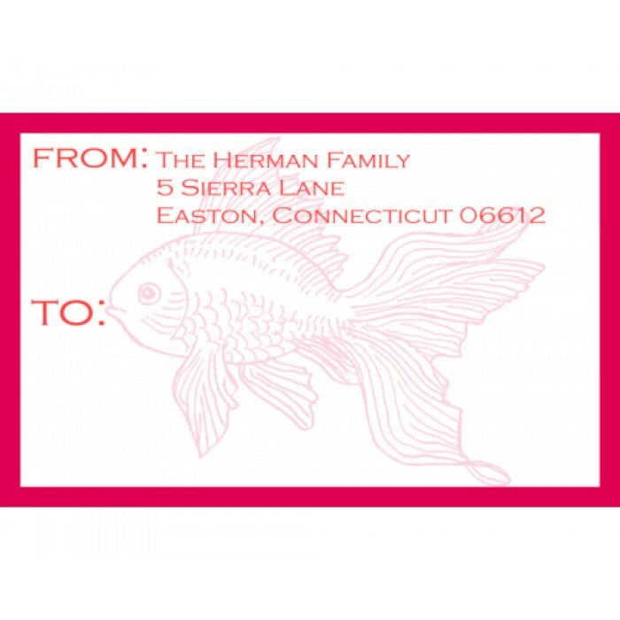 goldfish red mailing stickers
