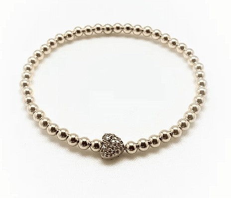 pave diamond heart bracelet