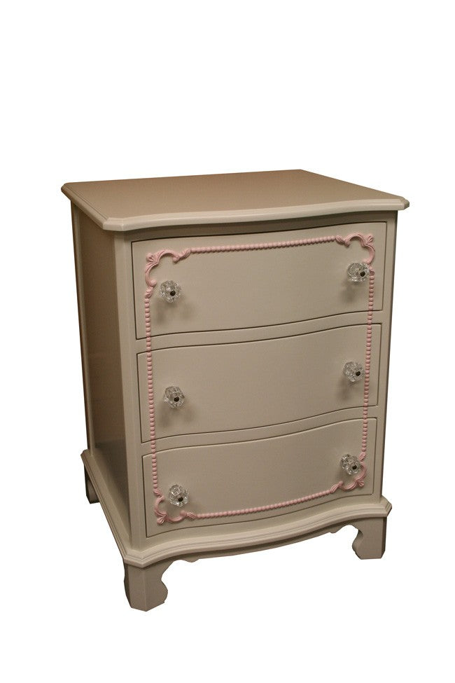 classic nightstand with beading
