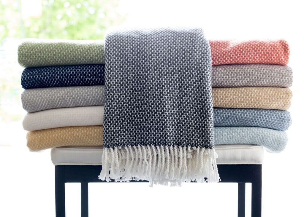 fringed throw blanket - rice pattern (several colors available)