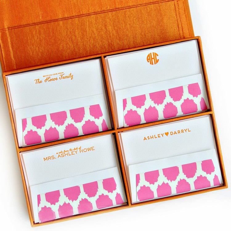 grand orange silk stationery box - g5