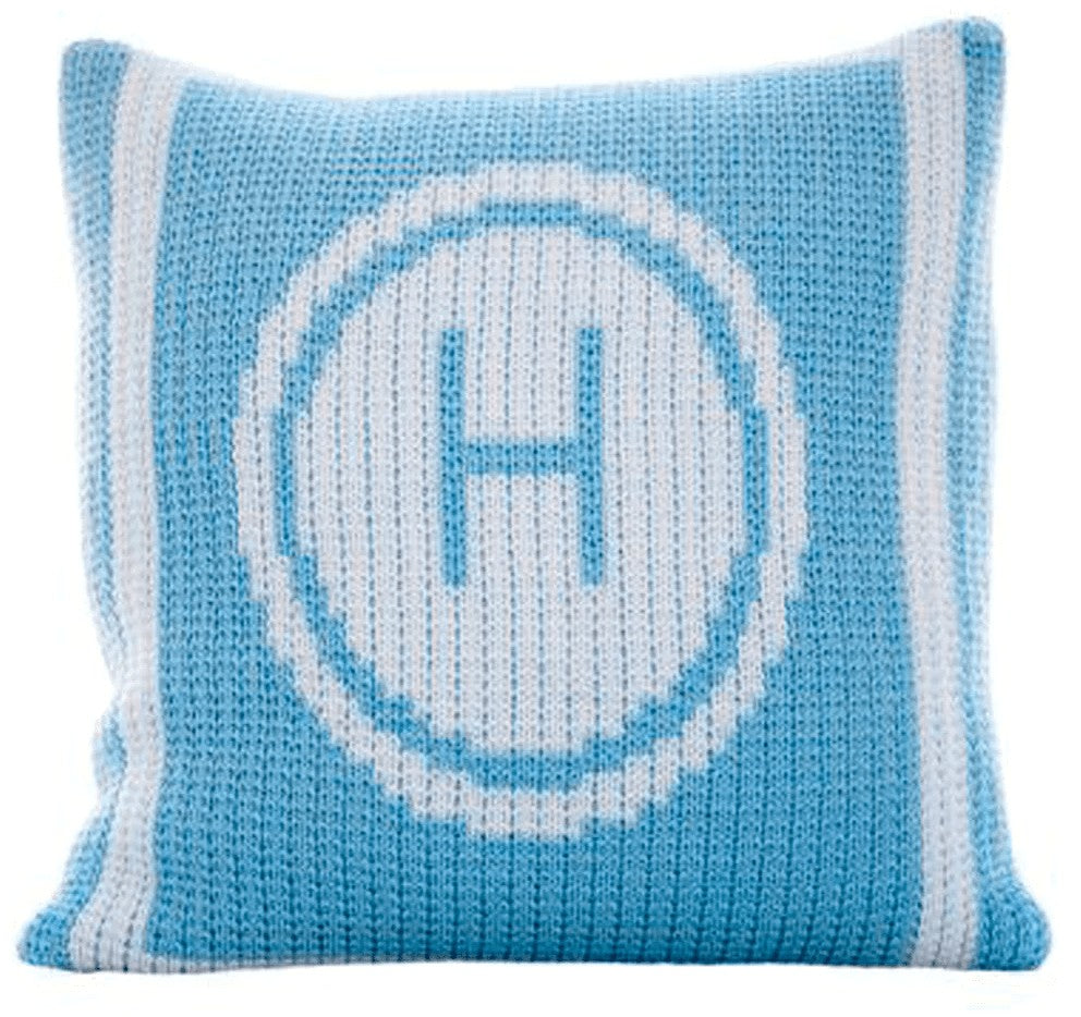initial stamp pillow