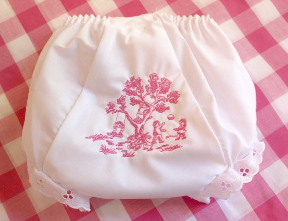 embroidered toile diaper covers
