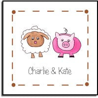 personalized stickers  farm friends